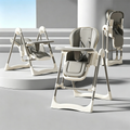 2‑in‑1 Baby High Chair, Convertible Feeding Chair & Rocking Chair, PU Leather Cushion, Foldable Infant Dining Seat