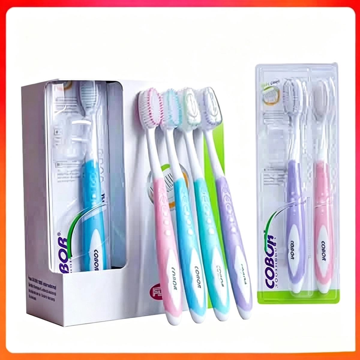 COBOR Soft Bristle Toothbrushes, Individually Wrapped for Adults, Gentle Gum Care, Deep Cleaning Family Value Pack