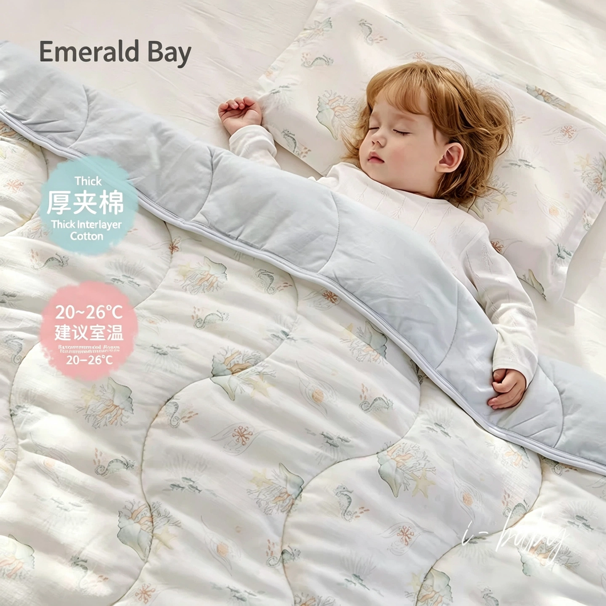 ibaby Kids Quilt, A-Class Baby Comforter for Kindergarten, All Season Toddler Blanket for Newborn & Children, Size 150×200cm