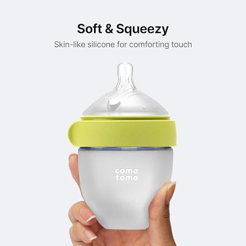 Silicone Baby Bottle Gen 2 with 5-Ounce Slow-Flow Nipple and Dual Vents – Comotomo 2026 Collection