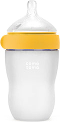 Silicone Baby Bottle Gen 2 with Wide Neck Dual Anti-Colic Vents and Medium-Flow Nipple – Comotomo 8 oz