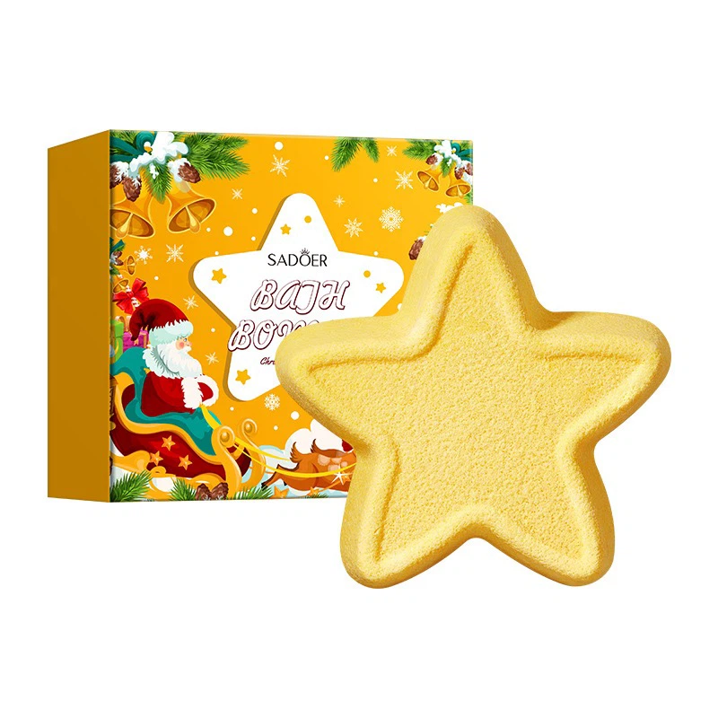 SADOER Christmas Holiday Bath Bombs, Festive Spa Bath Fizzies