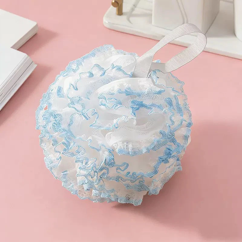Large Lace Bath Pouf Ultra‑Soft Shower Ball, Durable Quick‑Drying